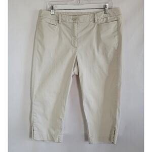 Talbots Perfect Skimmer Beige Crop Capri Pants Womens Petite Size: 12P